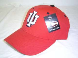 Red Indiana University IU Hoosiers 3D Embroidered Fitted Cap by 