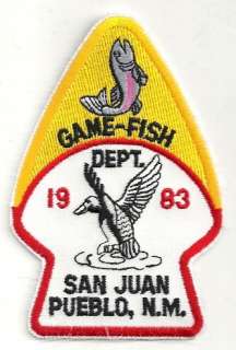 San Juan Pueblo Game Fish Department New Mexico patch  