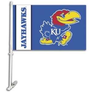   Kansas Jayhawks KU NCAA Car Flag With Wall Brackett