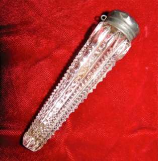 Antique Victorian Silver & Cut Glass Lachrymatory Tear Catcher Perfume 