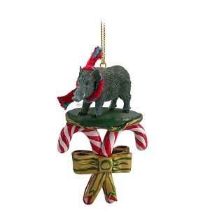  Razorback Hog Candy Cane Christmas Ornament