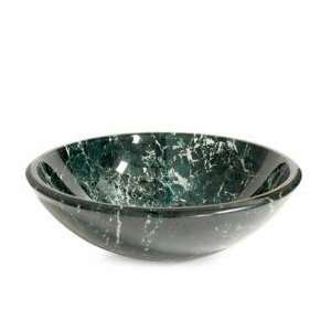  Green Marble Tempered Glass Vessel Sink 