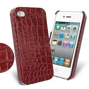  Femeto Red Croc Skin Back Cover Case for Apple iPhone 4S / iPhone 4 