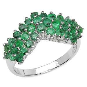  1.65 Carat Genuine Emerald Sterling Silver Ring Jewelry