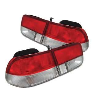  Honda Civic 96 97 98 99 00 2DR Tail Lights   Red Clear 