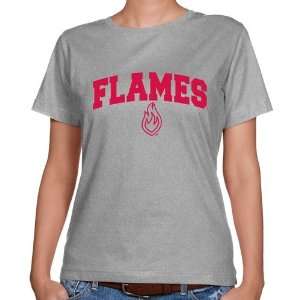  UIC Flames Ladies Ash Logo Arch Classic Fit T shirt 