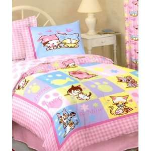 Barcode Kitties   Animals Comforter & Fitted Sheet Set   Twin Size 