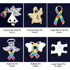  Custom Autism Ribbon Pin Package   Autism Ribbon (18 Pins 