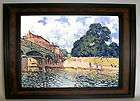 sisley bridge of hampton court walnut framed giclee canvas art