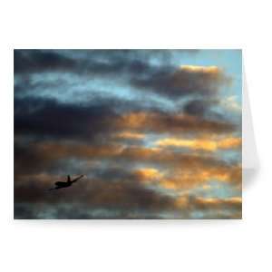  An Easyjet plane circles Newcastle airport   Greeting Card 