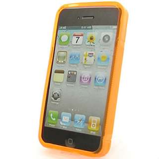 Orange Crystal Skin Cover Case for Apple Iphone 4 4G  