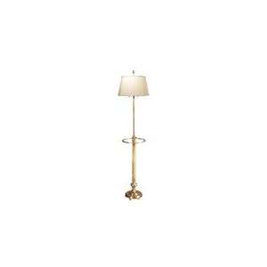   Club Floor Lamp in Antique Burnished Brass with Silk Shade by Visual