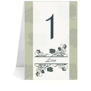  Wedding Table Number Cards   Leaves of Moss & Midnight #1 