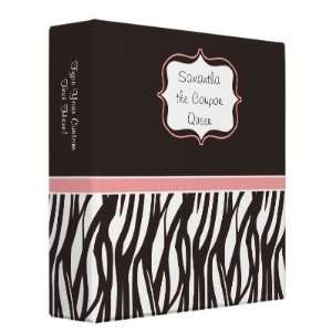  Personalized Coupon Binder, Funky Brown/Pink Zebra