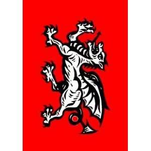    English White Dragon (Pendragon) 5 x 3 Flag