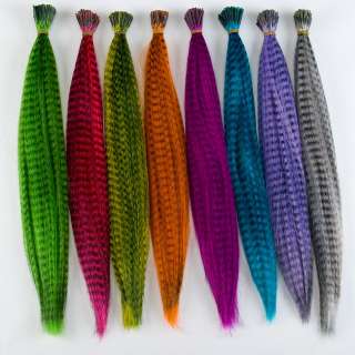 72 GRIZZLY Synthetic Feather Hair Extension & beads kit  