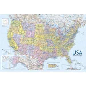  USA Map, Maps of The United States Wall Poster Print 