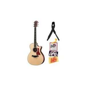   Guitar Bundle with Leather Strap, Strings, String Winder, Pick Card