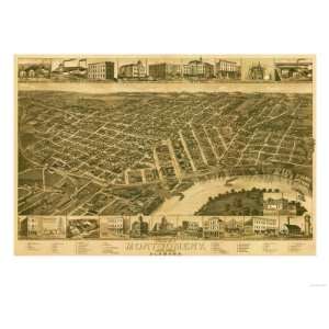  Montgomery, Alabama   Panoramic Map Giclee Poster Print 