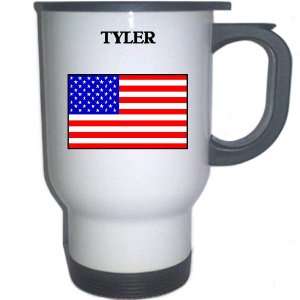  US Flag   Tyler, Texas (TX) White Stainless Steel Mug 