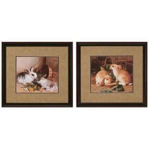  Set of 2 Bunnies Prints Wall Art