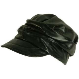  New Faux Leather Crinkle Pvc Newsboy Driver Cap Hat 