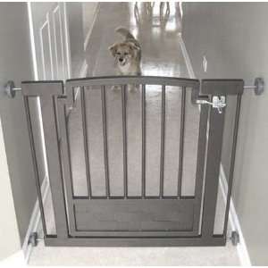  Metal Hallway Dog Gate   Black