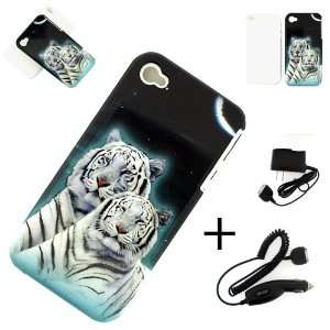  Apple iPhone 4 / 4s HYBRID (2 IN 1) CASE TWIN WHITE TIGERS 