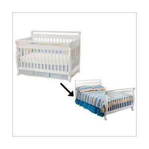   in 1 Convertible Crib Set Bed w, Full,Twin Size Rail in White Baby