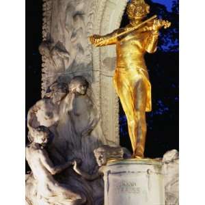  Statue of Johann Strauss at Night, Innere Stadt, Vienna 