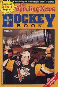 1992/93 the Sporting News Hockey Book Mario Lemieux cover BBX7  
