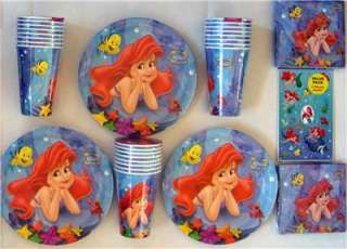 PRINCESS ARIEL party 24 guests LITTLE MERMAID stickers  