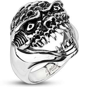  Size 9  Spikes Mens 23mm Oni Demon Wide Cast Ring Jewelry