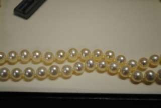 BLUE LAGOON by MIKIMOTO 18 PEARL DOUBLE STRAND NECKLACE IN BOX _ 8 