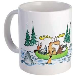  Animals in a Canoe Moose Mug by  Kitchen 