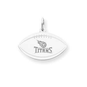   Sterling Silver Tennessee Titans Large Football W/Logo & Name Jewelry