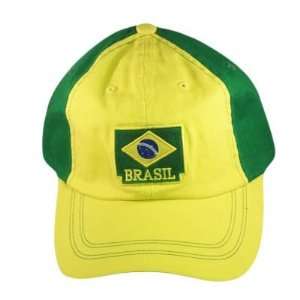  BRAZIL BRASIL YELLOW GREEN NEW CAP HAT EMBROIDERED ADJ 