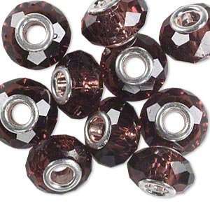 7210 Bead, Dione™, glass and silver plated brass, 32 facet, medium 