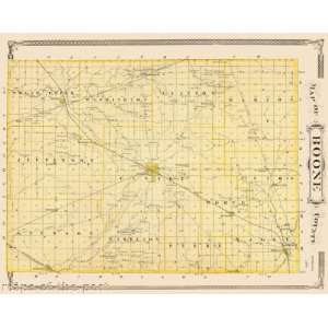  BOONE COUNTY INDIANA (IN) MAP 1876