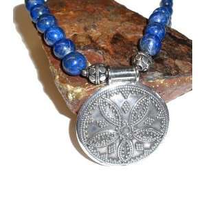   02 Medallion Sterling Silver Blue Pyrite Crystal Gemstone 26 Jewelry