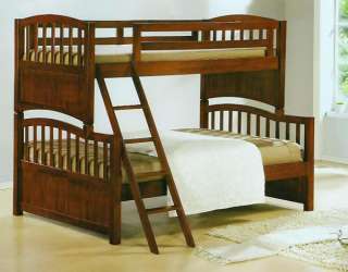 NEW SEDONA CHERRY FINISH SOLID WOOD TWIN FULL BUNK BED  