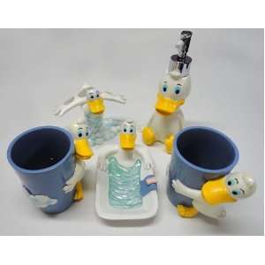  3D Cartoon Duck Bathroom Accessory Set 5 pcs for Kids 