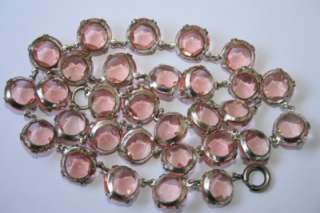 Vintage 1930s Art Deco Blush Pink Color Open Back Rose Cut Glass 