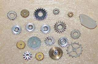 20 Tiny Small Variety STEAMPUNK GEARS Cogs ONLY Mixed Lot Watch Parts 