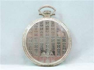 Beautiful Art Deco 15J 1927 14K White Gold Filled Elgin Pocket Watch 