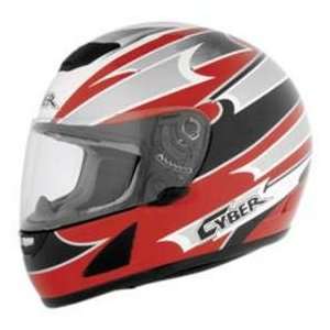 Cyber Helmets US 32C ATAC RED_SIL_WHITE 2XL MOTORCYCLE 
