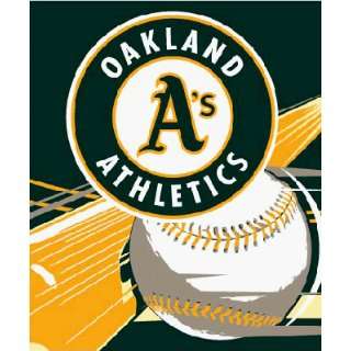  Oakland Athletics Royal Plush Raschel MLB Blanket (Big 