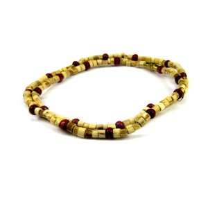  Tulasi Wood Choker / Necklace Accented with Colored Beads 