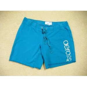  Aeropostale Aqua Blue Knit Cropped Pants 
