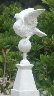 New Dover White Dove on Pedestal Lawn Garden Art Statue  